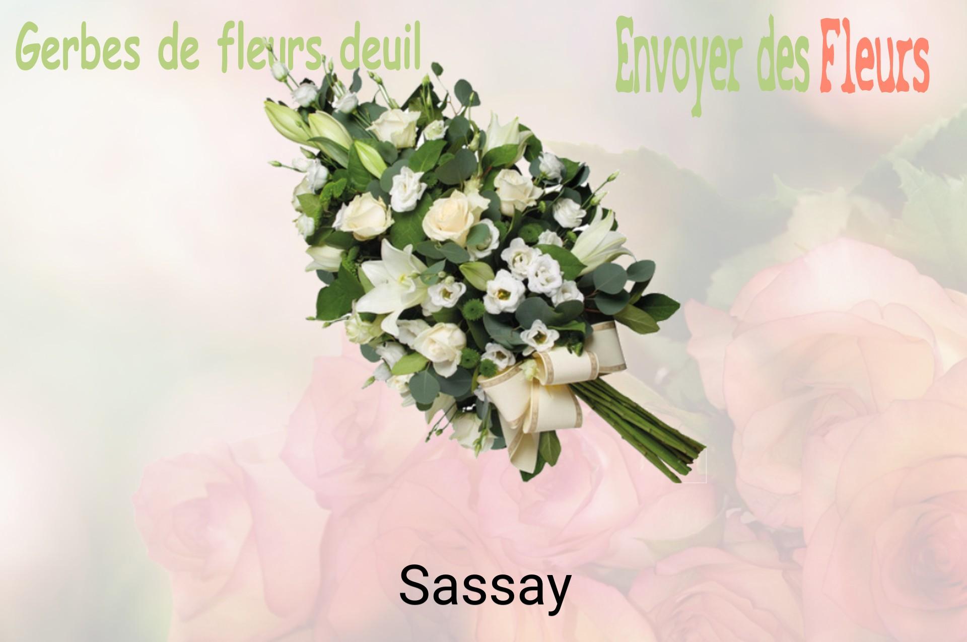 Gerbe de fleurs de deuil livrée à Sassay